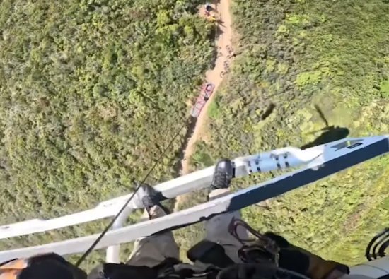 VIDEO: Injured Mountain Biker Air-Lifted in San Mateo County