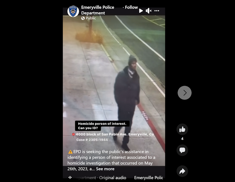 Public Urged to Help Emeryville PD In Solving Mysterious Homicide