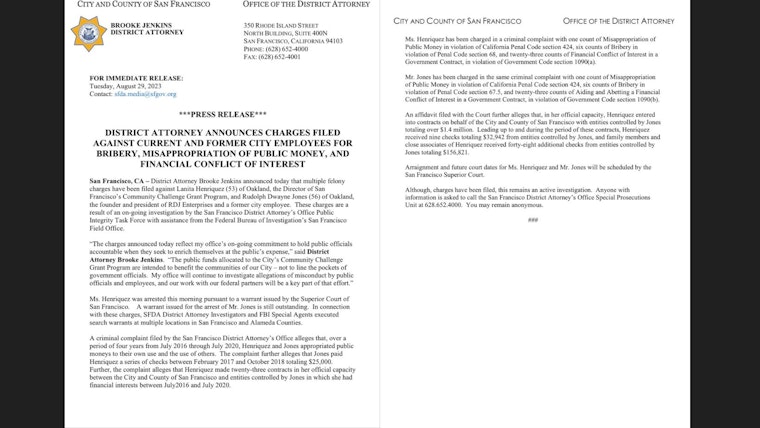 San Francisco City Officials Face Charges of Corruption and Bribery