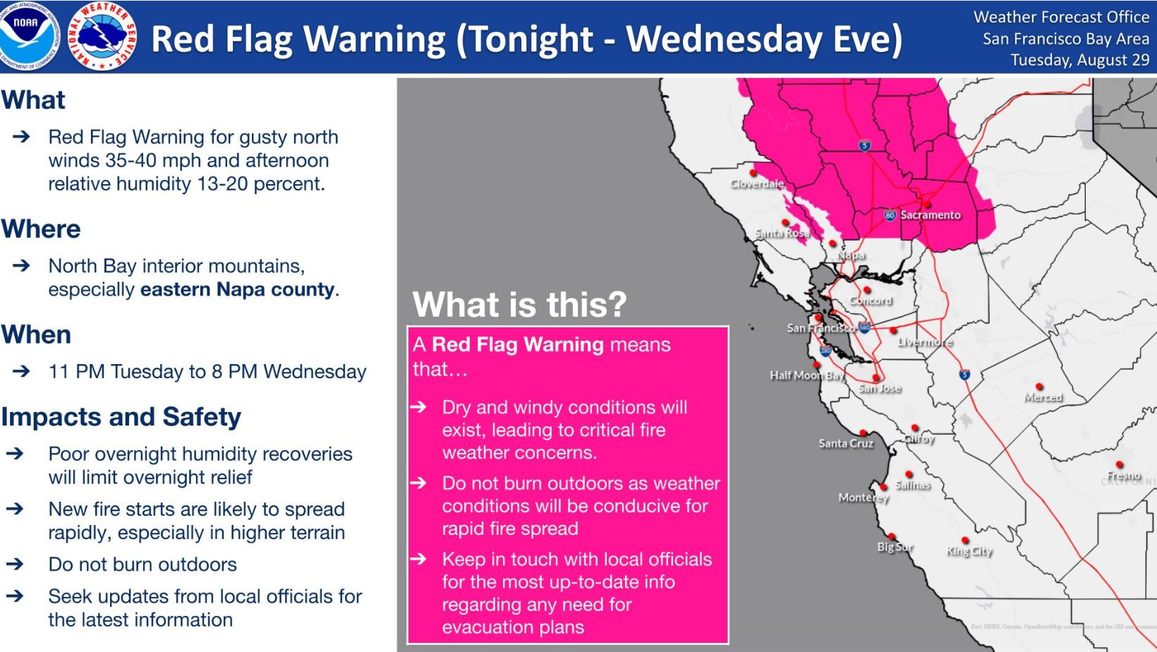 A Red Flag Warning Issued for Napa