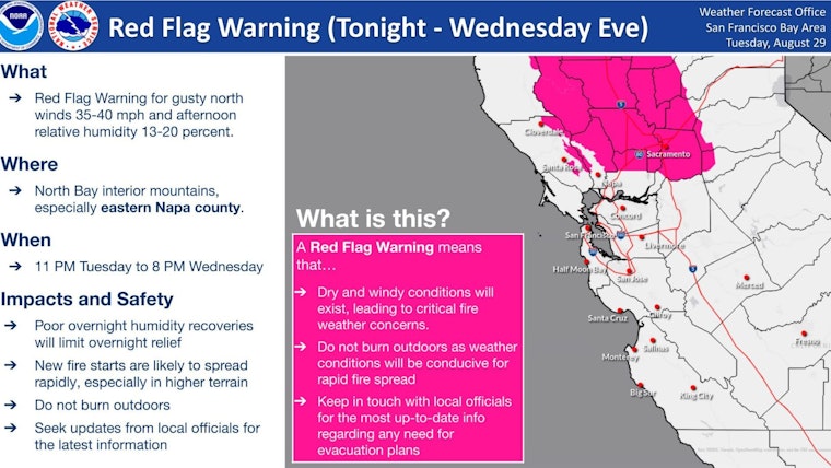 A Red Flag Warning Issued for Napa