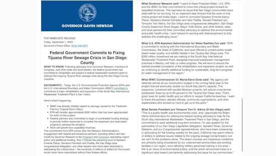 An Unprecedented $350 Million Investment to Combat Tijuana Sewage Crisis in San Diego