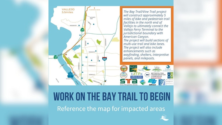 Bay Trail/Vine Trail Construction Project Takes Shape in Vallejo