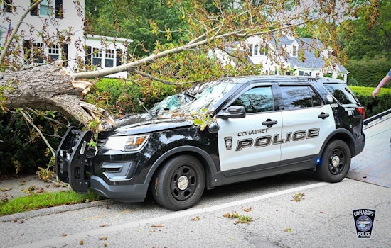 Cohasset Officer Survives as Massive Tree Crushes Police Cruiser