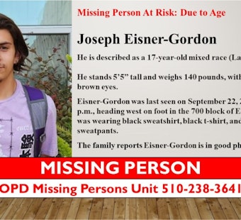 Missing 17-Year-Old Joseph Eisner-Gordon Sparks Urgent Search in Oakland