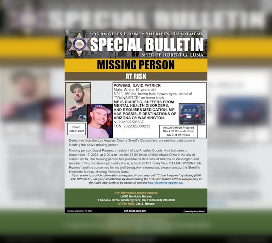 David Patrick Powers, An Individual At-Risk, Disappears