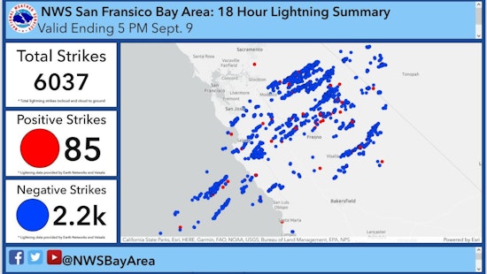 Electric Dance of Chaos with the Bay Area's Storm of 6,000 Lightning Strikes