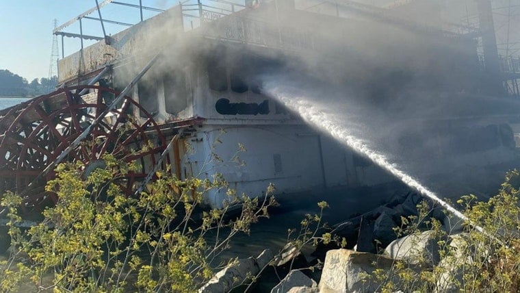 Fiery Inferno Engulfs Historic Riverboat Near Vallejo, Occupants Escape Narrowly