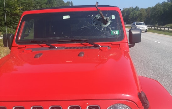 Frightening Near-Miss as Debris Shatters Windshield, Spares New Hampshire Driver on Maine Highway