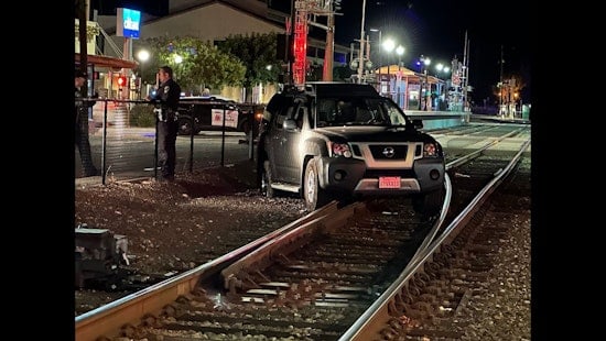 Intoxicated San Rafael Driver Takes a Detour Down a Railroad Track