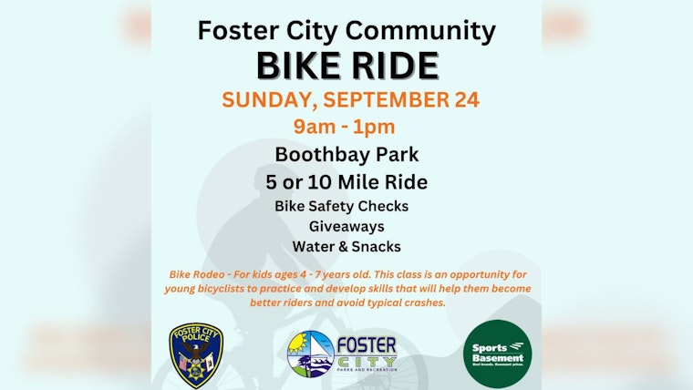 Foster City Bike Ride and Rodeo Event on Kicks Off on September 24