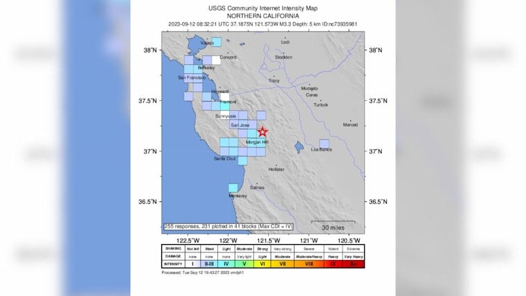 M3.3 Tremor Rattles Morgan Hill and Beyond