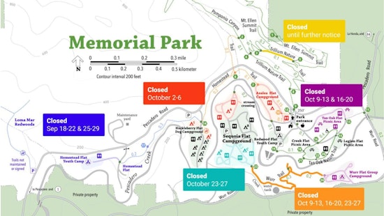 Memorial Park Closures, Campsites and Trails Temporarily Shut Down for Fuel Reduction Work