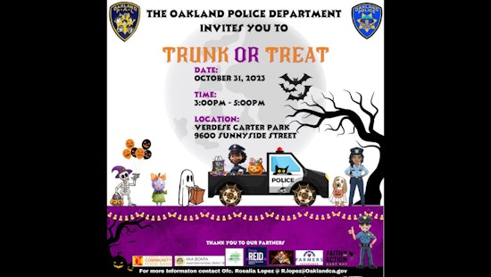 Oakland Gears Up for 5th Annual OPD Trunk or Treat, a Safe Halloween Alternative for Families