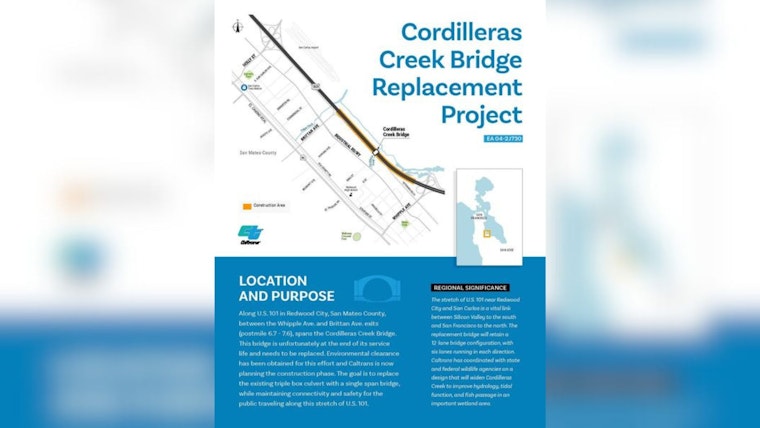 Caltrans Takes On Rapid-Fire Bridge Replacement on Highway 101: Redwood City's Cordilleras Creek Bridge Must Go in Just One Year