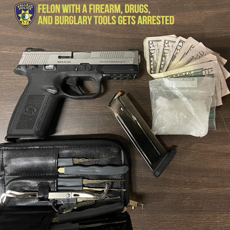 Vallejo Security Guard Helps Ensnare Felon Found with Firearms, Drugs, and Burglary Tools