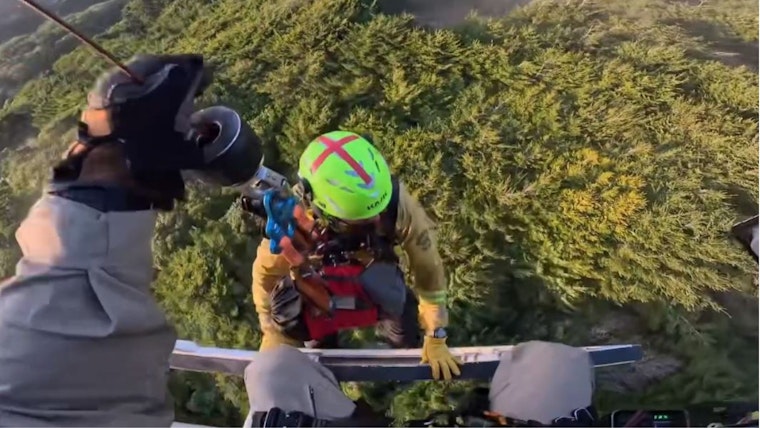 Video: Female Hiker Suffering Medical Emergency Rescued on the Coastal Trail in Marin