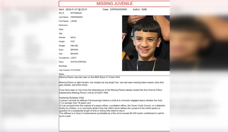 Amber Alert Issued for Missing 12-Year-Old Boy in San Antonio, Urgent Search Launched on City’s Southwest Side