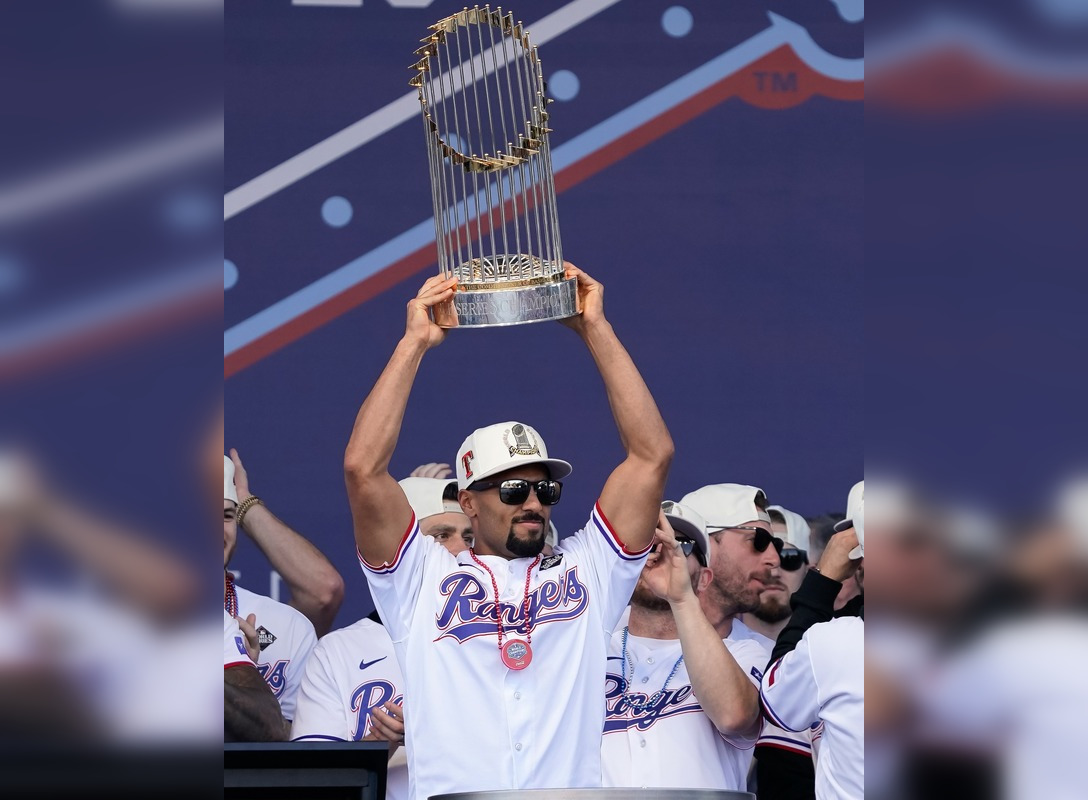 Texas Rangers Baseball World Series Trophy Viewing