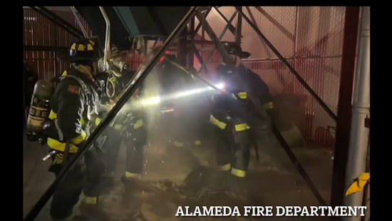 VIDEO: Alameda Firefighters Quickly Contain Blaze at Bay Farm Island Commercial Building