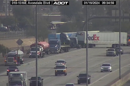 Amazon and FedEx Trucks Collide on I-10 Near Avondale, Prompting Freeway Shutdown and Cleanup