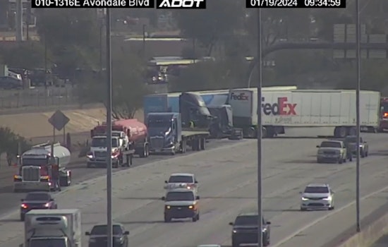 Amazon and FedEx Trucks Collide on I-10 Near Avondale, Prompting Freeway Shutdown and Cleanup