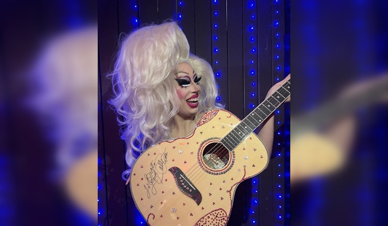 Austin's Drag Queen Brigitte Bandit Sparkles with Dolly Parton's Bejeweled Guitar Amid Anti-Drag Bill Battle