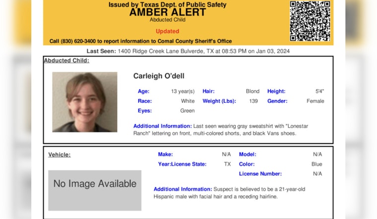 Authorities Launch Urgent AMBER Alert in Bulverde, Texas for Missing 13-Year-Old Carleigh O'Dell