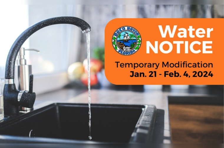 Boca Raton Begins Enhanced Water Disinfection, Residents Warned of Taste, Potential Risk to Dialysis and Aquatic Pets