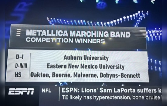 Boerne High Strums Up Victory in Metallica's School Band Contest, While Auburn University Dominates Collegiate Division