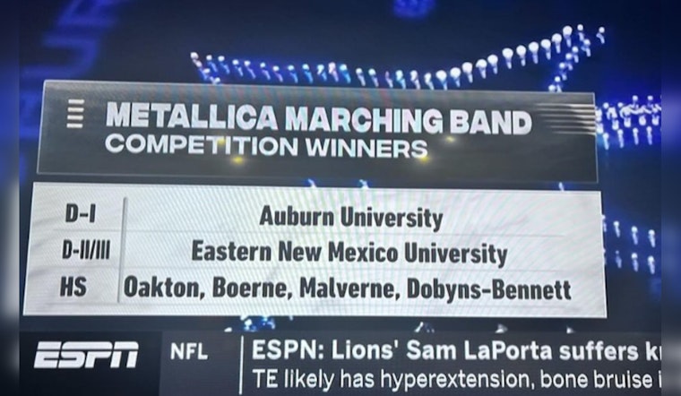 Boerne High Strums Up Victory in Metallica's School Band Contest, While Auburn University Dominates Collegiate Division