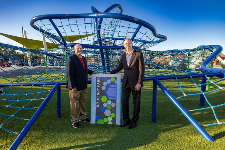 Bridgeland Honors Retired Superintendent Mark Henry with Dedication of New Park