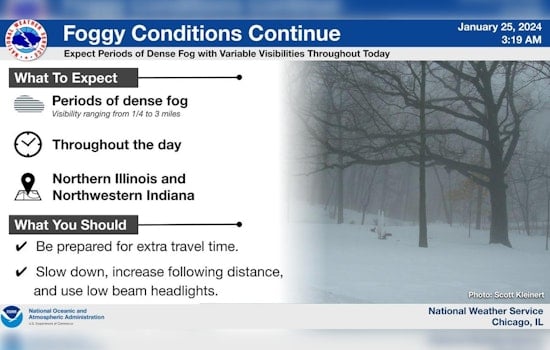 Chicago Engulfed in Dense Fog for Second Day, Pothole Repairs Underway Amid Visibility Woes
