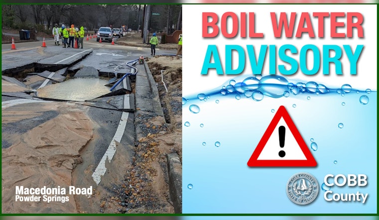 Cobb County Water Main Break Prompts Boil Water Advisory, Road Closures in Metro Atlanta