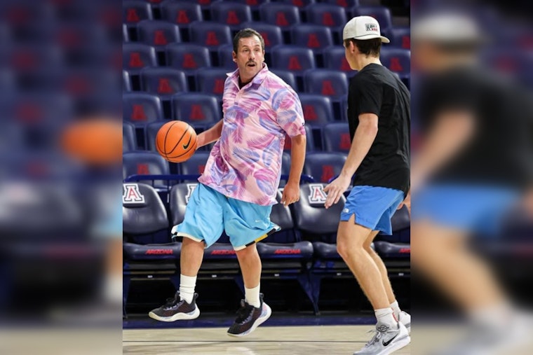 Comedian Adam Sandler Showboats on McKale Center Hardwood Before Arizona-Colorado Game