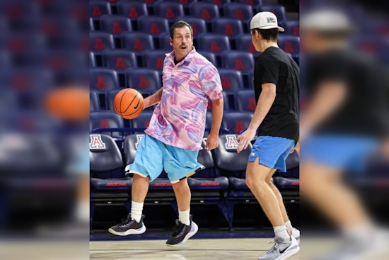 Comedian Adam Sandler Showboats on McKale Center Hardwood Before Arizona-Colorado Game