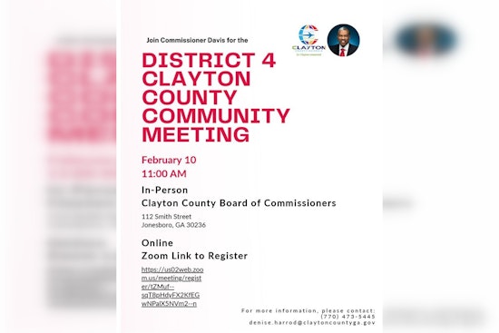 Commissioner DeMont Davis Invites Clayton County to Participate in District 4 Town Hall Meeting