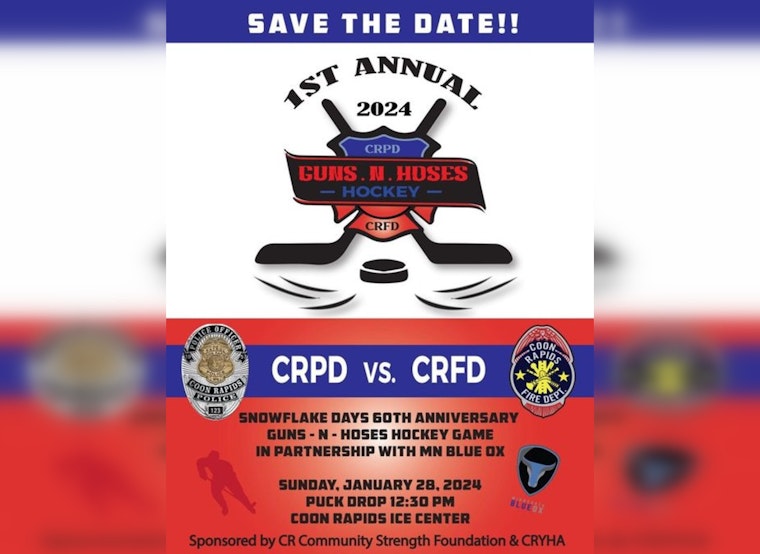 Coon Rapids Police and Fire Departments Face Off in Charity Hockey Game for Community Spirit