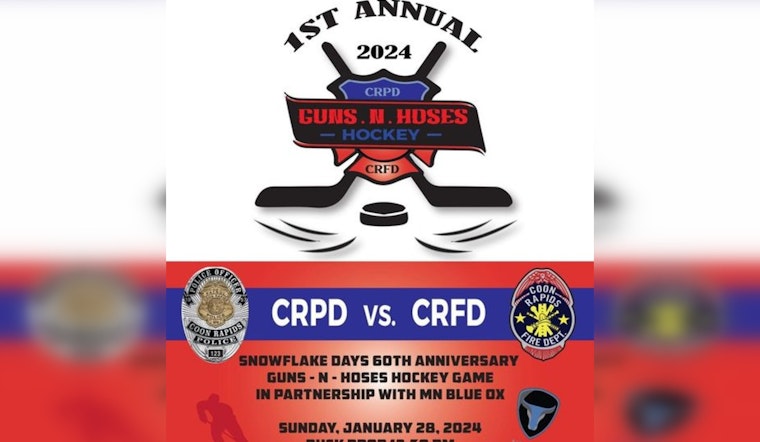 Coon Rapids Police and Fire Departments Face Off in Charity Hockey Game for Community Spirit