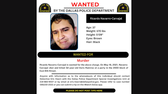 Dallas Police Seek Public's Help in Locating Man Wanted on Undisclosed Charges