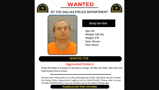 Dallas Police Seek Public's Help to Locate Person of Interest Brady Earl Ball on 'Wanted Wednesday'