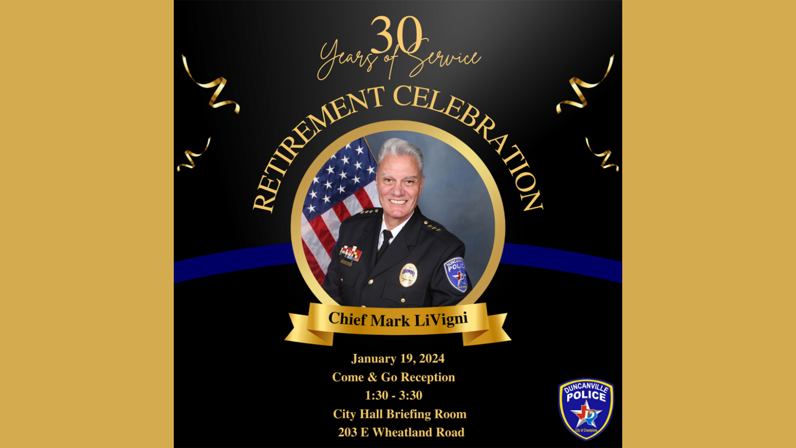 Duncanville Plans Fond Farewell Celebration For Retiring Police Chief