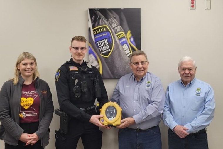 Eden Prairie Police Boosts Local Non-Profit's Heart Health Mission with AED Donation