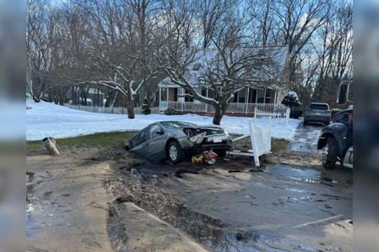 Elderly Man Survives as Sinkhole Swallows Van After Hydrant Crash in Attleboro