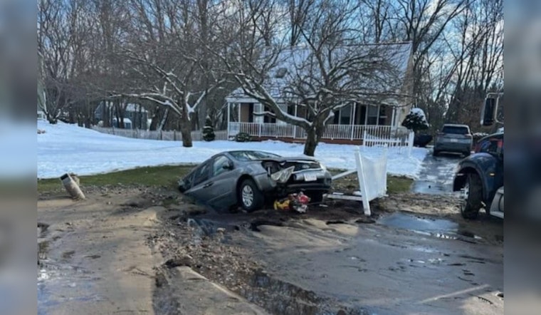 Elderly Man Survives as Sinkhole Swallows Van After Hydrant Crash in Attleboro