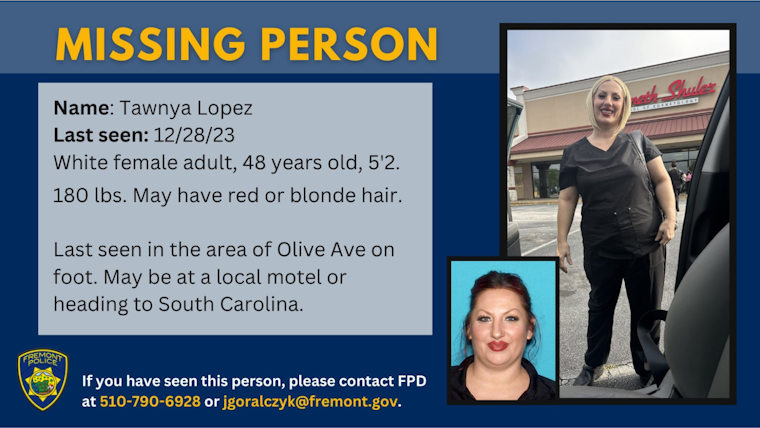 Fremont Police Seeks Public's Help in Locating Missing Woman, Tawnya Lopez
