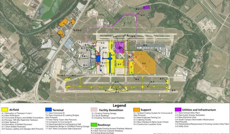 Future Expansions Unveiled for Austin Airport, $164M Concourse B and Connector Project