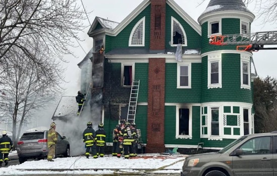 Heroic Firefighters Conduct Ladder Rescue Amid Lawrence Home Blaze, Red Cross Aids Displaced Residents