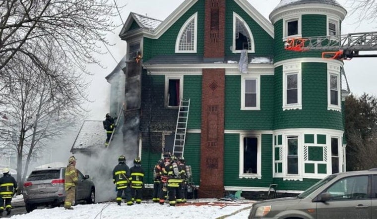 Heroic Firefighters Conduct Ladder Rescue Amid Lawrence Home Blaze, Red Cross Aids Displaced Residents