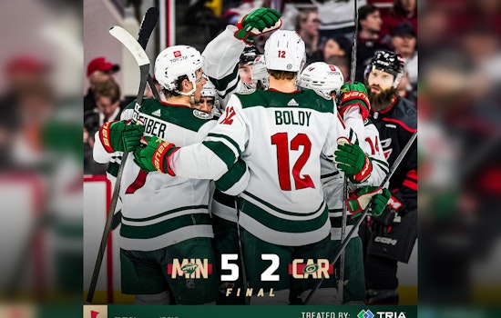 Kirill Kaprizov Nets Hat Trick for Minnesota Wild in Thrilling 5-2 Win over Carolina Hurricanes